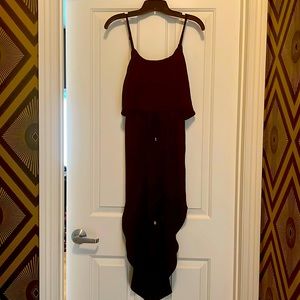 Black strap beach dress with gold detail